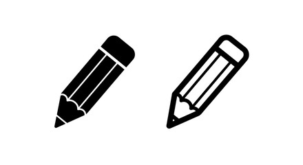 Fototapeta premium Pencil icons, solid and outline, classic tools for writing and drawing.
