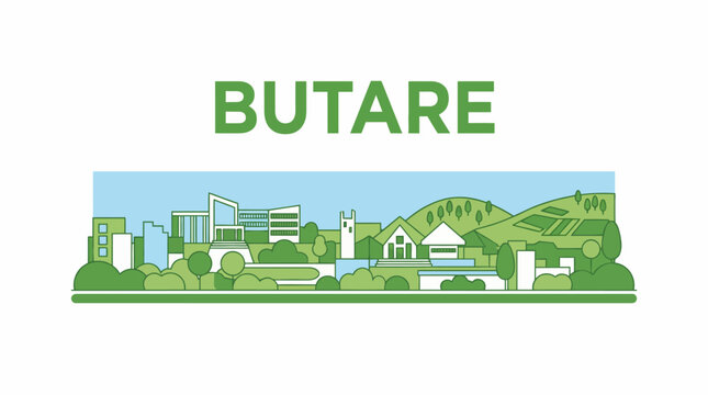 Butare Rwanda city skyline panorama vector illustration