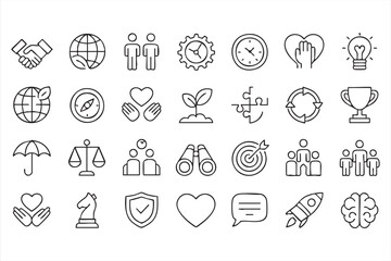 Trust and Collaboration Icons for Professional Presentations