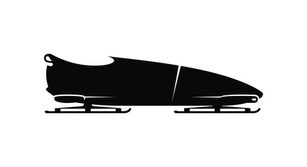 A stark black silhouette depicts a streamlined bobsled showcasing its aerodynamic form and speed high quality professional detailed