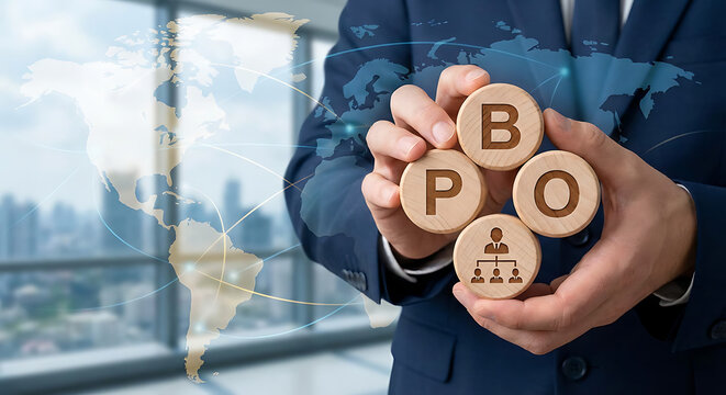 BPO Business Process Outsourcing Concept. New BPO Concept