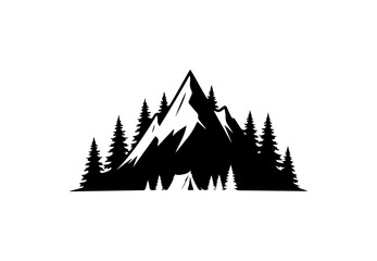 Obraz premium Minimalist Mountain Landscape Vector Art