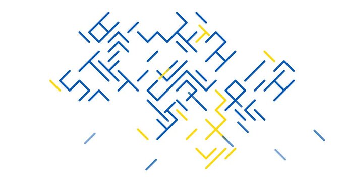Dynamic Diagonal Stripes Forming Map of Ukraine