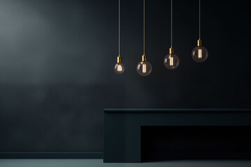A simple background with minimalist, luxurious lighting.