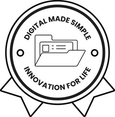 Fototapeta premium A black and white logo for digital made simple innovation for life
