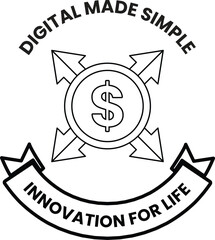Fototapeta premium A logo for digital made simple innovation for life