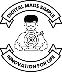 Fototapeta premium A man holding a bow and arrow with a target in front of him