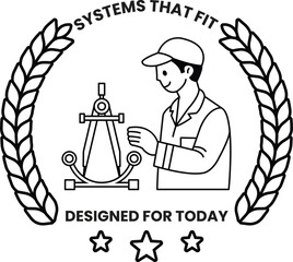 Fototapeta premium A man is holding a compass and a ruler