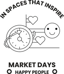 Fototapeta premium A smiling face with a clock and two hearts