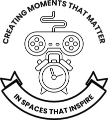 Fototapeta premium A black and white image of a clock with a controller on top of it