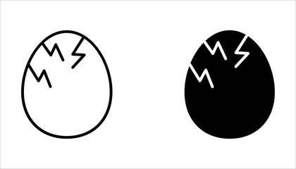 Set of hatching egg icons, vector illustrations on white background.