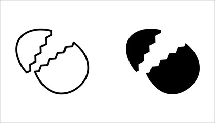 Set of hatching egg icons, vector illustrations on white background.