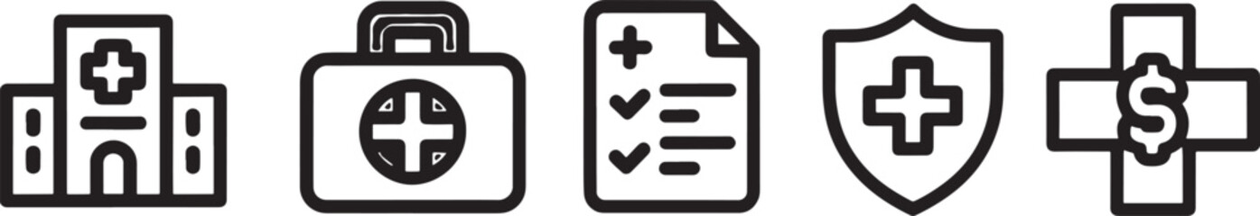 Fototapeta premium Medical and healthcare symbols signs medicine