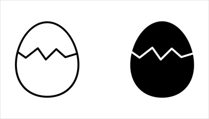Set of hatching egg icons, vector illustrations on white background.