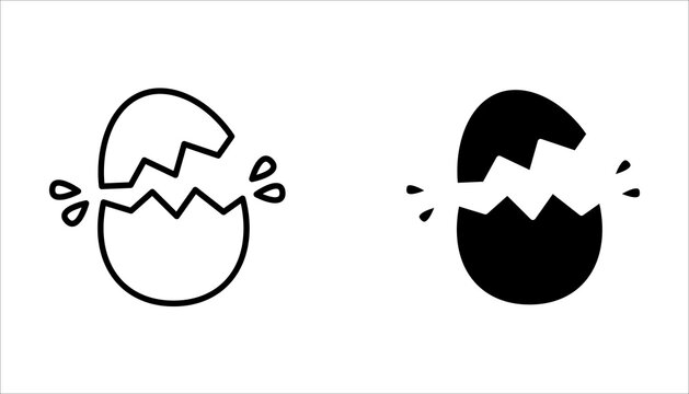 Set of hatching egg icons, vector illustrations on white background.