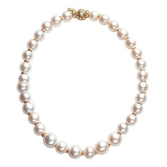 Obraz premium double strand pearl necklace with gold accents isolated on transparent background png