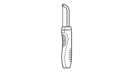 Fototapeta premium Illustration of a tooth flosser with ergonomic design isolated on a white background, showcasing sleek lines and compact form