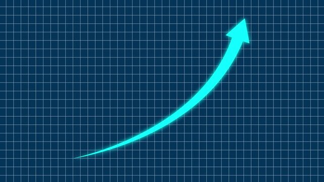 Business growth arrow and graph chart animation. Success concept-business line arrow isolated on transparent background. animation. 4k video