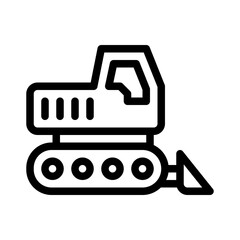 bulldozer line icon © notivestudios