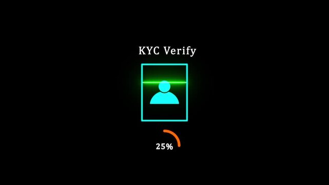 KYC verify processing with face scanning concept. Unlocking Innovation, A Motion Graphic of Padlock Transitioning with Face Scan Verification for high Security alert.