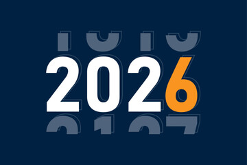 Count down 2026 design on a blue background