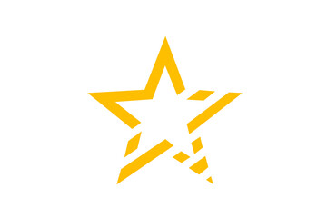 Fototapeta premium A yellow star is placed on a transparent background.