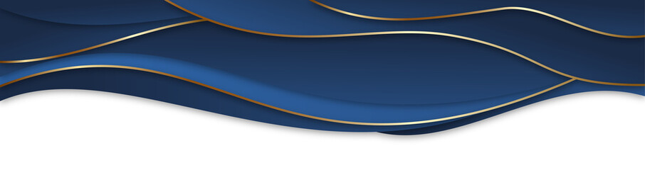 Elegant Dark Blue Wavy Texture with Gold Accents