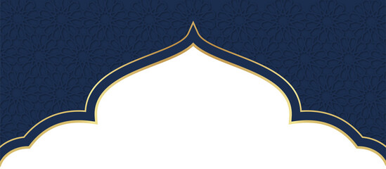 Elegant Islamic Archway in Blue and Gold