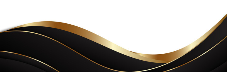 Elegant Black and Gold Wave Design Element
