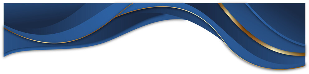 Elegant Blue Wave Design with Gold Accents
