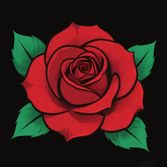 red rose vector illustration