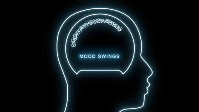Mood swings meter inside human head showing a very high level of disorder, overload of it, too much of it. Maximum value, off the charts. Mental problems indicator. Psychology concept.