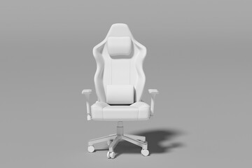 Modern ergonomic gaming chair 3D illustration with futuristic design on isolated background