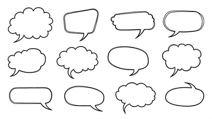Fototapeta premium Hand drawn speech bubbles for comics and cartoons