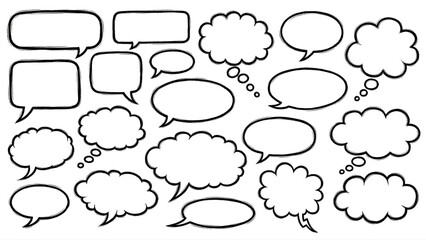 Hand drawn comic speech bubbles for creative storytelling and design