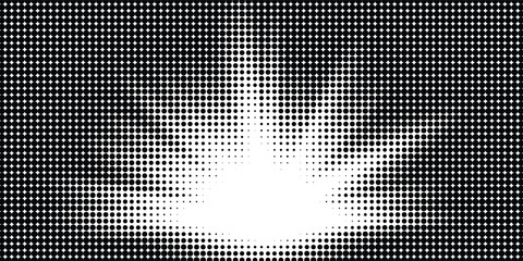 Halftone dots lightning explosion pop art comic background. Vector Illustration
