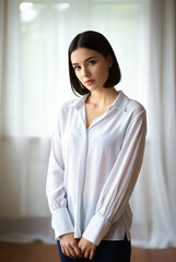 Generated art and fashion portrait of a woman.