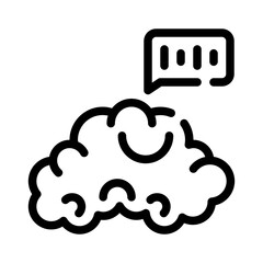 brain waves line icon