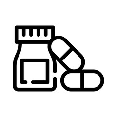 medication bottle line icon