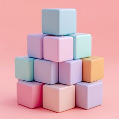 Obraz premium A colorful and playful arrangement of soft building blocks for children's playtime.