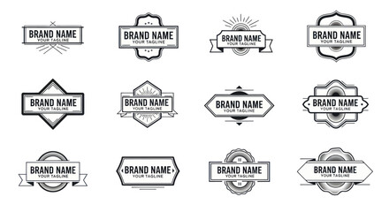 Fototapeta premium Collection of Black and White Label Logos.