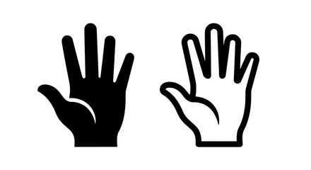 Obraz premium Open Palm Hand Gesture Icon for Stop, Halt, Warning, and High Five Interaction