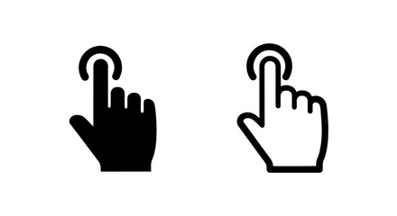 Obraz premium Tapping Hand Cursor Icon for Mobile Touchscreens and User Interface Navigation