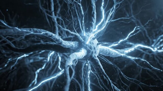 Neuron Connection Abstract Blue Background.