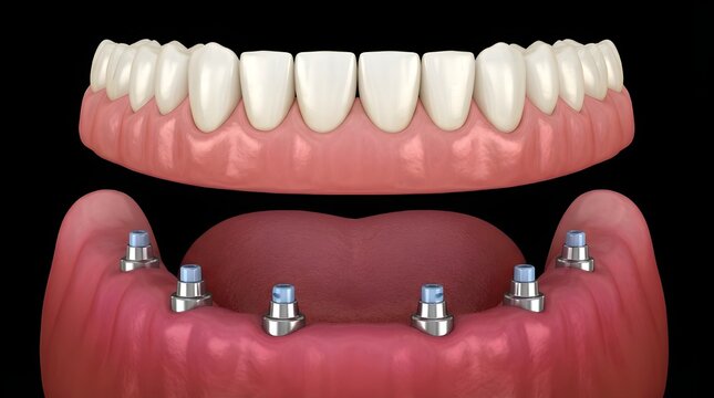 Lower Jaw Implant Supported Denture with Full Arch Model