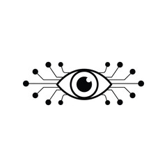 Digital Eye With Network Connections Technology Icon