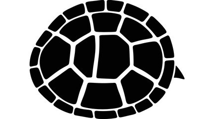Obraz premium Black silhouette of a turtle shell on white background.