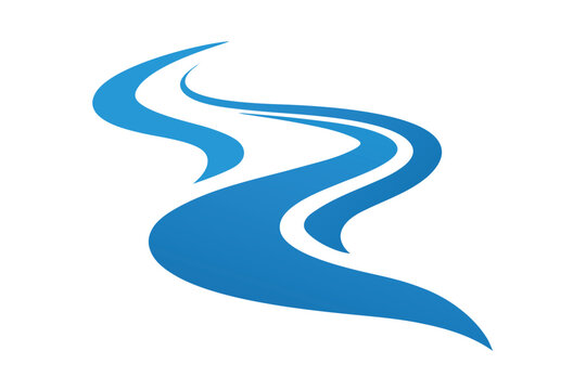 river bend outline vector icon  curved flowing wat