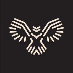 Fototapeta premium Eagle Falcon Monoline Creative Logo