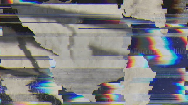 Abstract pixel sorting glitch art with distorted digital grunge pattern and analog noise effect on screen